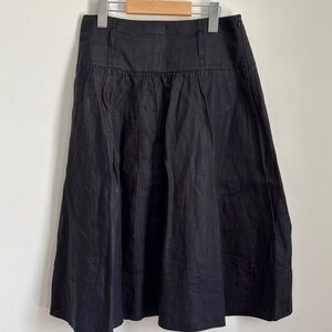 Thick Linen Elegant Black Women's Skirt